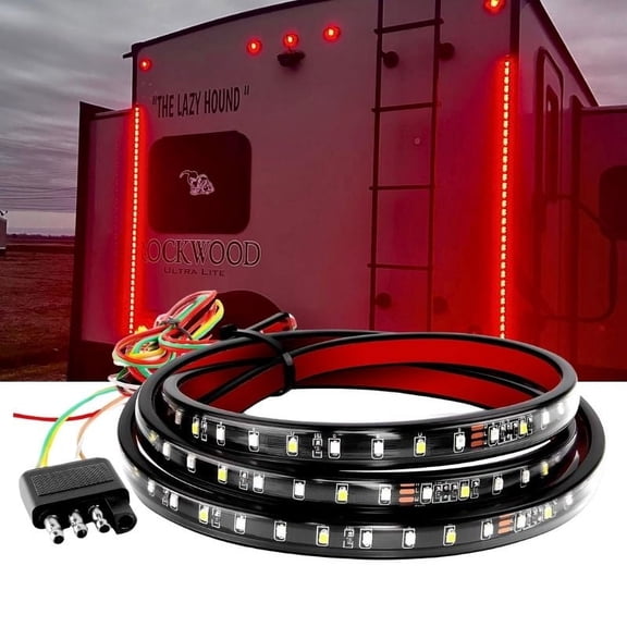 Nilight 60" Truck Tailgate Light Bar 5 Function 108 LED Single Row Strip Universal for Pickup with Red Running Brake Turn Signals White Reverse Lighting