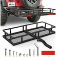 thumbnail image 1 of Nilight 60" x 24"x 7.87" Hitch Cargo Carrier & 5/8" Hitch Pin Clip Fits 2-inch Receiver 500 Lbs Heavy Duty Capacity Luggage Basket Hitch Fold Up for SUV Pickup Camping Traveling, 1 of 7