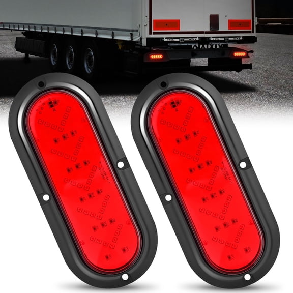 Nilight 6Inch Oval Tail Light 2PCS 35LED Arrow Red Running Stop Brake Lights Surface Mount Waterproof for 12V Caravan Truck RV Camper Trailer Bus