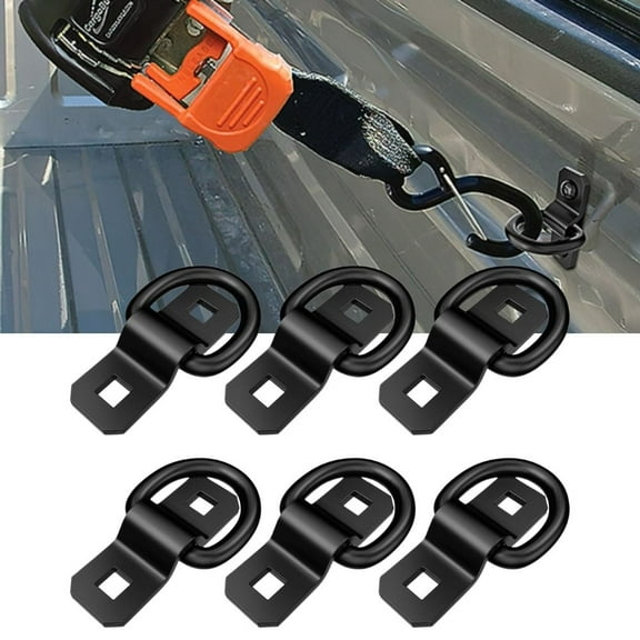 Nilight 6Pcs 3/8 D-Rings Heavy Duty Truck Tie Down Anchors Steel 6000 Pound Tie Down Rings Hooks Loads on Trucks Trailers Boats RV Campers Vans ATV