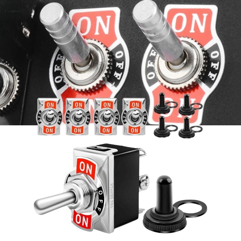 5 Pack 6Pin Blue Heavy Duty Rocker Toggle Switch 15A 250V 20A 125V DPDT ...