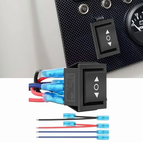 Nilight 6Pin Momentary Polarity Reverse Switch on off On DPDT 3 Position 20A 12VDC 125VAC Motor Control Automatic Reset for Boat RV Jack Power Toggle w/Jumper Wire