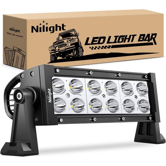 Nilight 7.5" 36W Spot LED Work Light Off Road LED Light Bar 12V Driving Lights Super Bright for Jeep Cabin Boat SUV Truck Car ATVs,2 Years Warranty