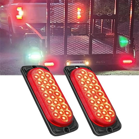 7.5" Aluminum Housing Tail Light 2Pcs 36Led Red Running Brake Turn Signals Marker Light Surface Mount for 10-30V RV Camper Trailer Truck Bus Boat
