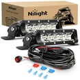 thumbnail image 1 of Nilight Led Pods 7 Inch 30W Super Slim Spot LED Light Bar Off Road Lights Driving Fog Lights with 16AWG Wiring Harness Kit-2 Leads for Van Camper Car Pickup Golf Cart ATV UTV SUV Truck Boat 4x4, 1 of 9