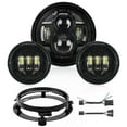 thumbnail image 1 of Nilight 7 Inch Motorcycle LED Headlight 4.5 Inch Fog Lights Auxiliary DOT Kit Compatible with Harley Davidson Electra Street Glide Fat Boy Road King Heritage Softail CVO, 1 of 8