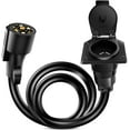 thumbnail image 1 of Nilight 7-Way Trailer Plug Socket Extension Cable 3FT Long 10-14 AWG Double-Prong Copper Terminals/Wires for 7-Blade Trailer Wiring Connector Cord, 1 of 7