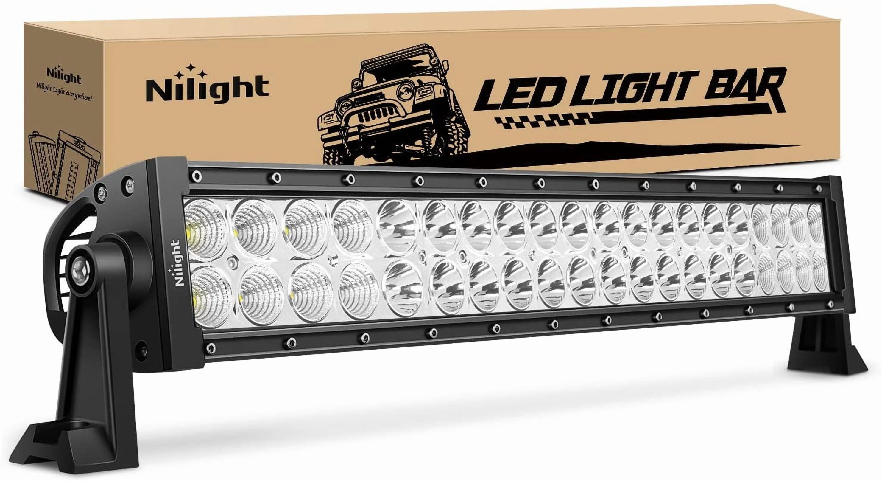 Nilight 22" 120w LED Light Bar Flood Spot Combo Work Light Driving Lights Fog Lamp Offroad Lighting for SUV Ute ATV Truck 4x4 Boat