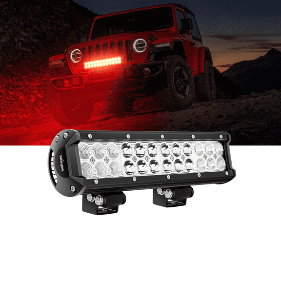Nilight 72W 12 Inch LED Light Bar with Spot Flood Combo Beam Pattern for Trucks UTV Pick-up Van Boat Tractor Fishing Hunting Off Road Lighting