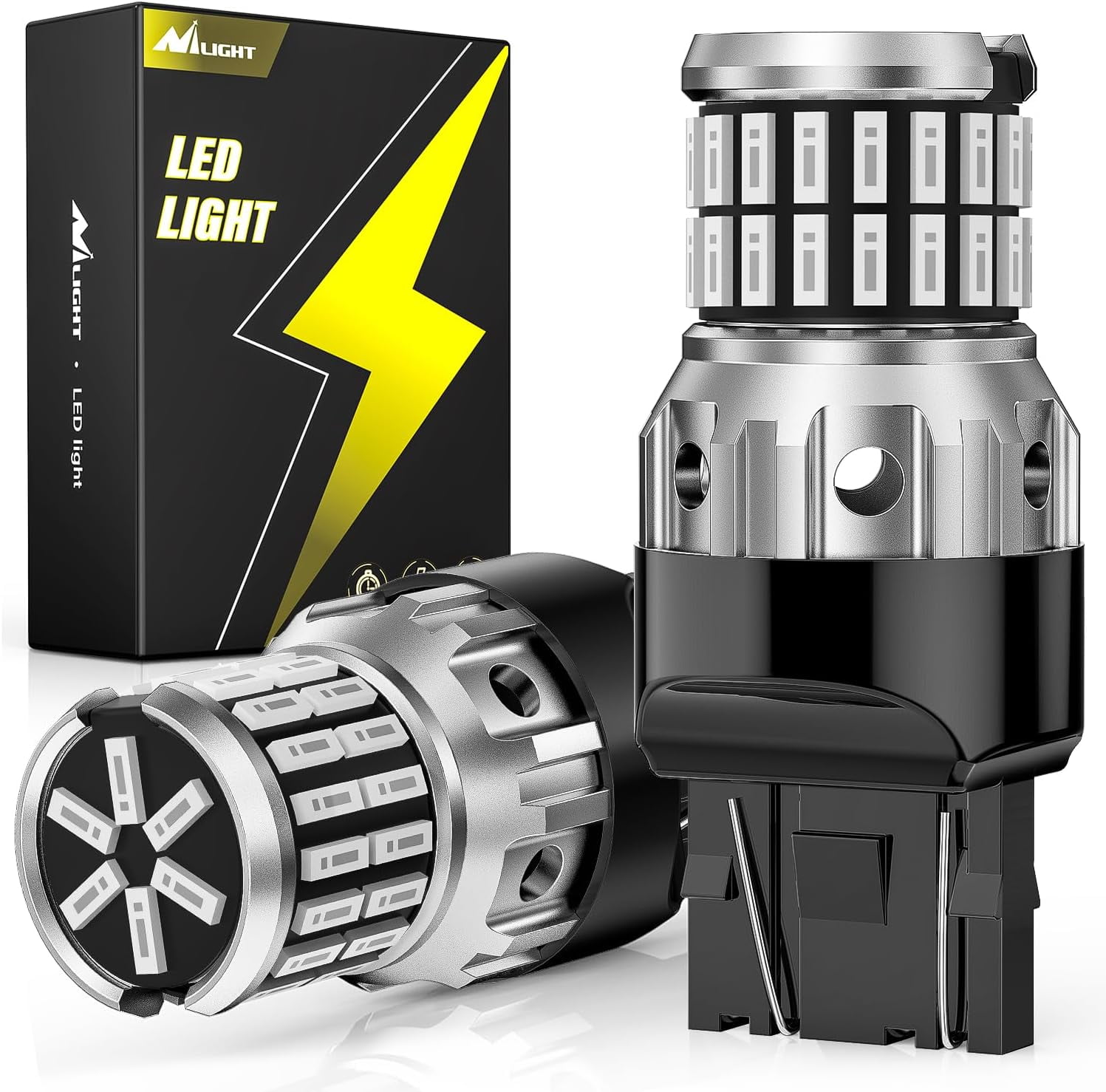 Nilight 7440 7443 T20 LED Brake Light Bulbs,4014 63SMD Red Stop Lamps ...