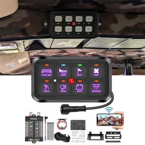 Nilight 8 Gang Switch Panel Circuit Control Relay System APP Control RGB Backlight Fuse Wiring Harness Automatic Dimmable on off Led Switch Pod for 12V 24V Cars Trucks Campers SUV