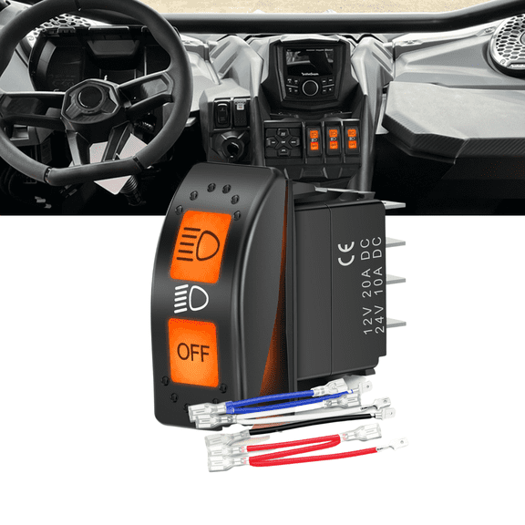 Nilight 8 Pin UTV Headlight Rocker Switch with Orange Backlit 12V 24V Toggle for Can-Am Maverick X3 Defender Trail Sport Replace 710004492