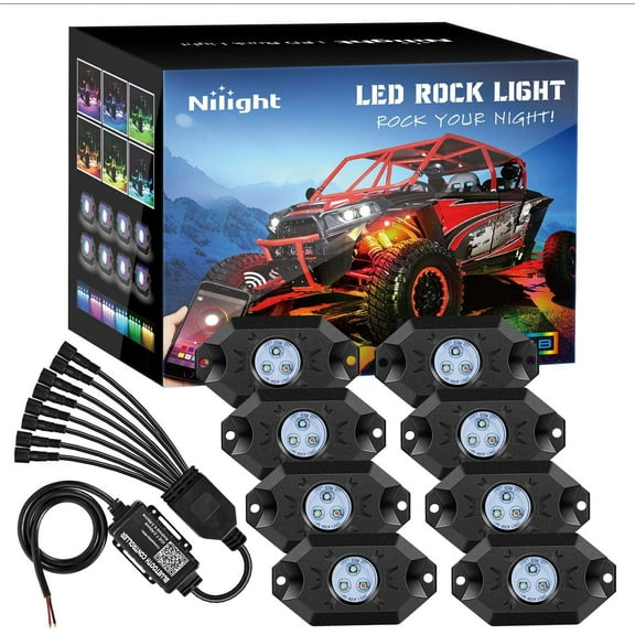 Nilight 8 Pods RGB LED Exterior Decorative Lights fits Light Truck