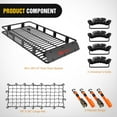 thumbnail image 1 of 84"x39"x6" Extendable Car Roof Rack Cargo Carrier 250Lbs Cap Heavy Duty Roof Rack Basket Set Weatherproof Steel Rooftop Cargo Carrier for Top of Vehicle & Roof Cargo Basket Accessories, 1 of 6