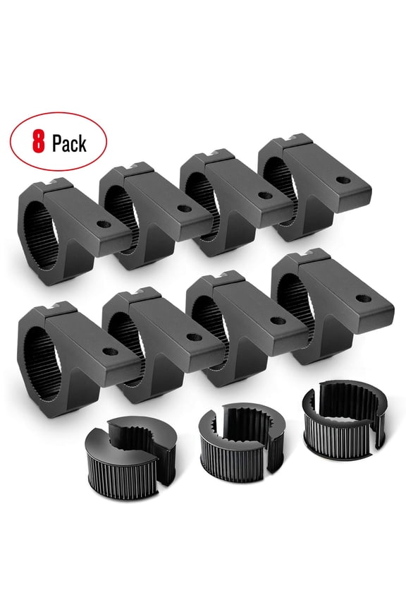 8PCS Horizontal Bar Clamp Mounting Bracket Kit for Off-Road LED Light Bar on Roof Rack Roll Cage Holder