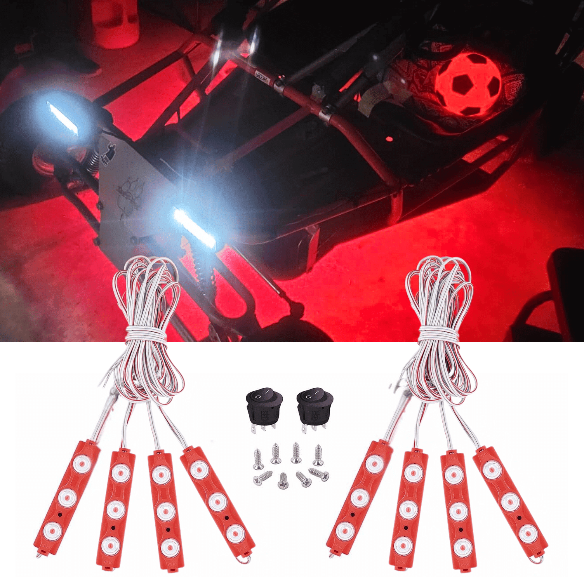 Light Well Rails Nilight Ultra-Bright Cargo Rock Lighting Kit with Switch for Truck, Van ...