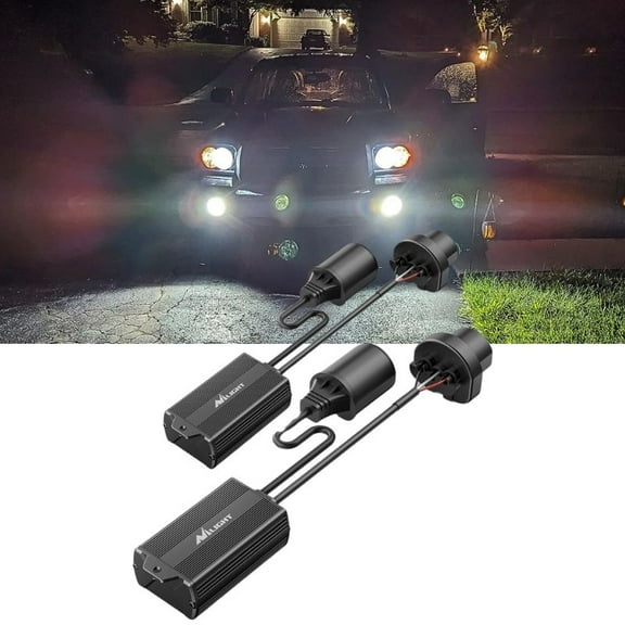 Nilight 9004/HB1 LED CANbus Decoder - Anti-Flickering Harness Error Free Resistor Capacitor for LED Bulb, Pack of 2