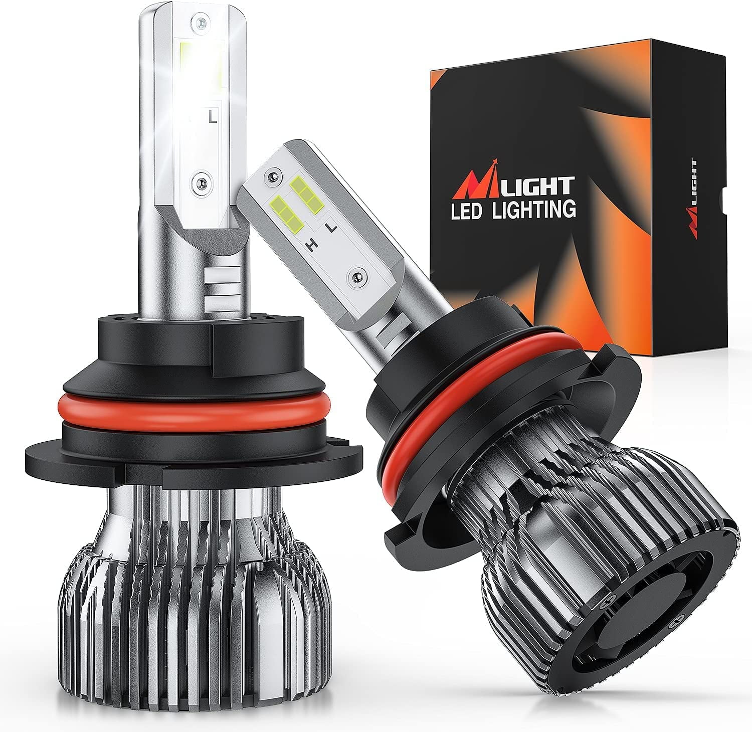 Nilight 9004/HB1 LED Headlight Bulbs 350% Brighter Super Bright LED High Low Beam Headlight Conversion Kit 6000K Cool White Mini Size 2-Pack