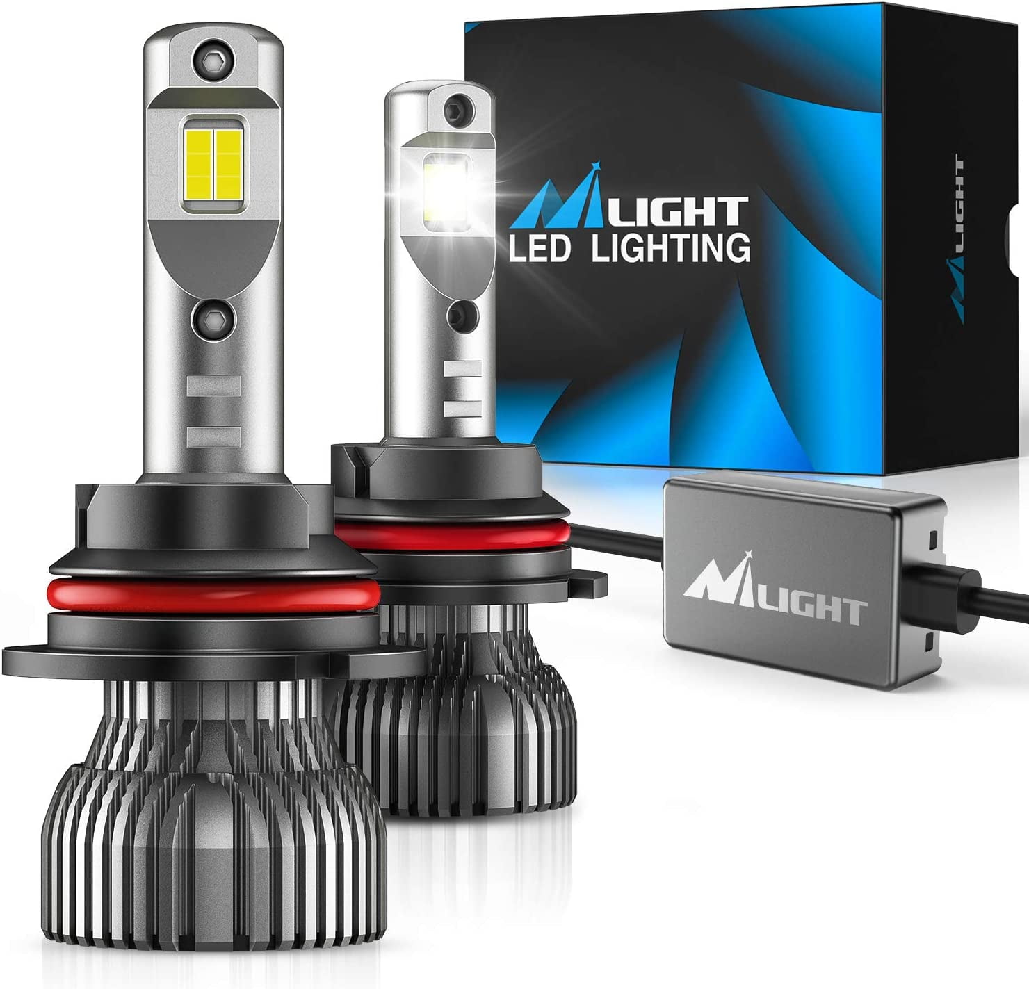 Nilight 9004 LED Headlight Bulbs 9004/HB1 Hi/Lo Beam LED Headlight Bulb 6500k 9004 LED Bulb Cool White IP67