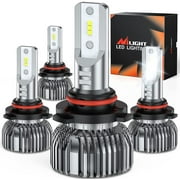 Nilight 9005/HB3 9006/HB4 LED Headlight Bulbs E20 Series 100W 20000LM 6000K IP67 | 4 BULBS