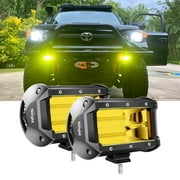 Nilight Amber 2PCS 5inch 72W Double Row Flood 12V Led Light Bar 10800Lumens Driving Fog Led off Road Lights For Trucks Jeep ATV UTV SUV Boat Marine