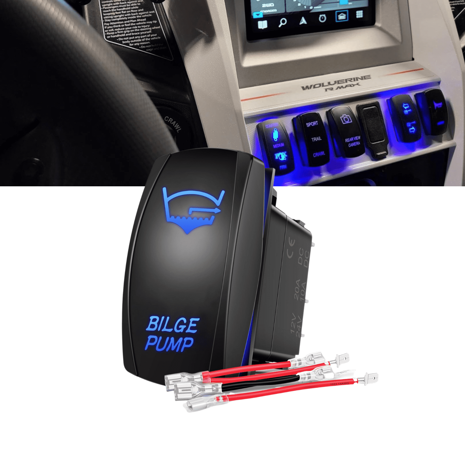 Nilight Rocker Switch 5 Pin Nilight Bilge Pump Rocker Switch Led Light Bar 5 Pin Laser On Off SPST ...