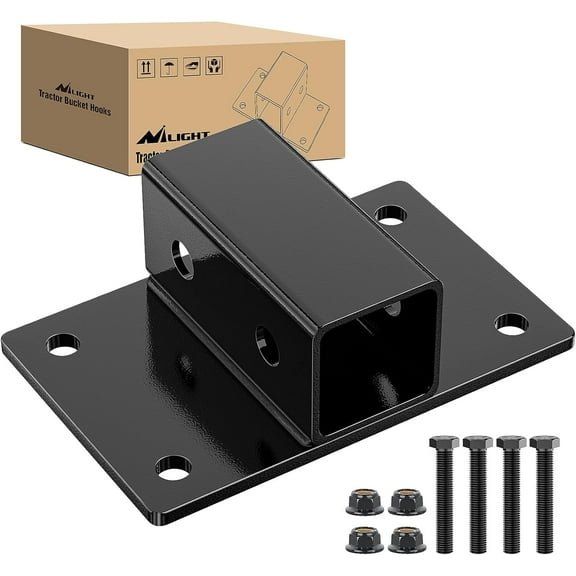Nilight Bolt on Tractor Bucket 2 inch Receiver 2" Towing Hitch Receiver 5/8 Hitch Pin Hole Class 3 Trailer Hitch 25573LBS Work Well for Tractor Bucket RV UTV Truck