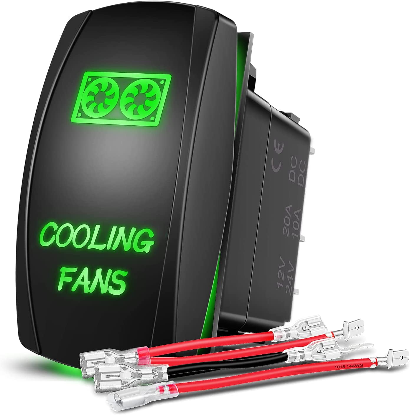 Nilight COOLING FANS Rocker Switch Led Light Bar Switch 5Pin Laser On ...