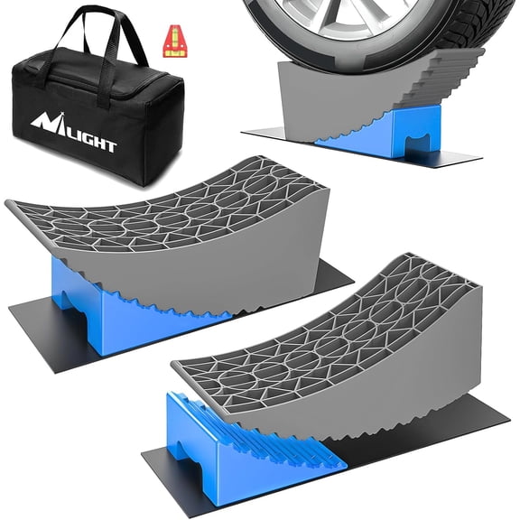 Nilight Camper Leveling Blocks 6 Inch, RV Wheel levelers for Single Dual Axle Travel Trailers, 2 Packs