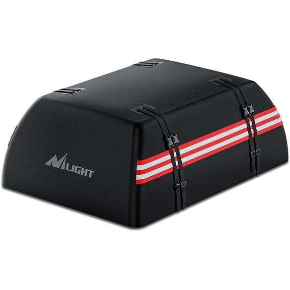 Nilight Car Roof Bag 15 Cubic Feet Waterproof Rooftop Cargo Carrier,Suitable for All Vehicle with/Without Rack - Waterproof Zip,Reflective Strip,Anti-Tear 840D PVC, with Anti-Slip Mat
