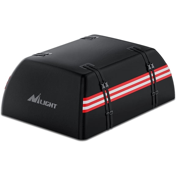 Nilight Car Roof Bag 21 Cubic Feet Waterproof Rooftop Cargo Carrier,Suitable for All Vehicle with/Without Rack - Waterproof Zip,Reflective Strip,Anti-Tear 840D PVC, with Anti-Slip Mat