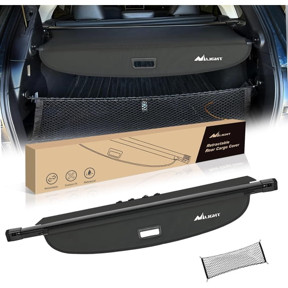 Nilight Cargo Cover Fit for Subaru Outback 2015 2016 2017 2018 2019, Retractable Privacy Security Shield Shade Rear Trunk Cover, with Trunk Storage Net