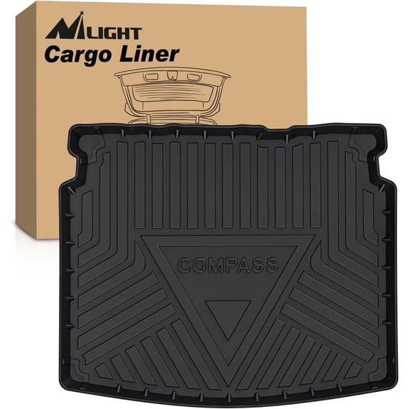 Nilight Cargo Mats for Jeep Compass 2017 2018 2019 2020 2021 2022 2023 2024 2025,All Weather Protection Heavy Duty Cargo Liners