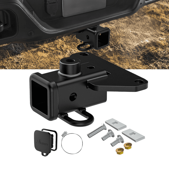 Nilight Class 3 2 Inch Rear Trailer Hitch Receiver Tow Hitch Kit with Cover Compatible with Gladiator JT 2019-2025 Towing Hitch Receiver