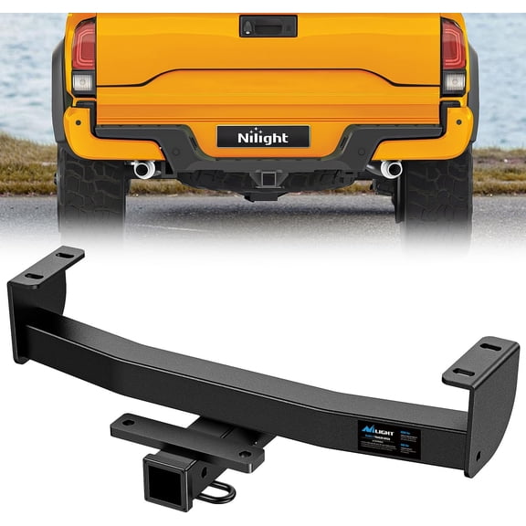 Nilight Class 3 Trailer Hitch 2 Inch Receiver Tow Hitch Compatible with Toyota Tacoma 2016 2017 2018 2019 2020 2021 2022 2023 Black Powder Coated