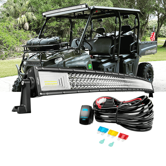 Nilight Curved 52-Inch Triple Row LED Light Bar, 783W/78000LM Flood Spot Combo Beam Driving Lights with 12AWG Wiring Harness & 5-Pin Rocker Switch Kit (1 Lead, waterproof)