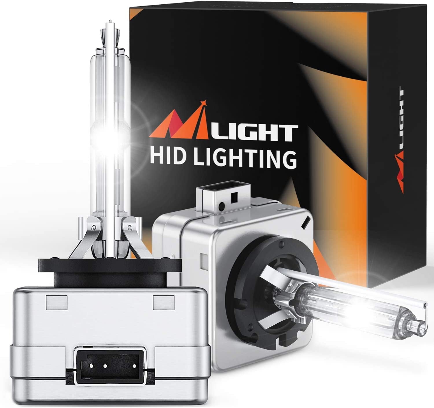 Nilight D1S HID Headlight Bulb 6000K Diamond White D1S Bulb Super Bright High Low Beam Xenon Headlights Replacement 2-Pack