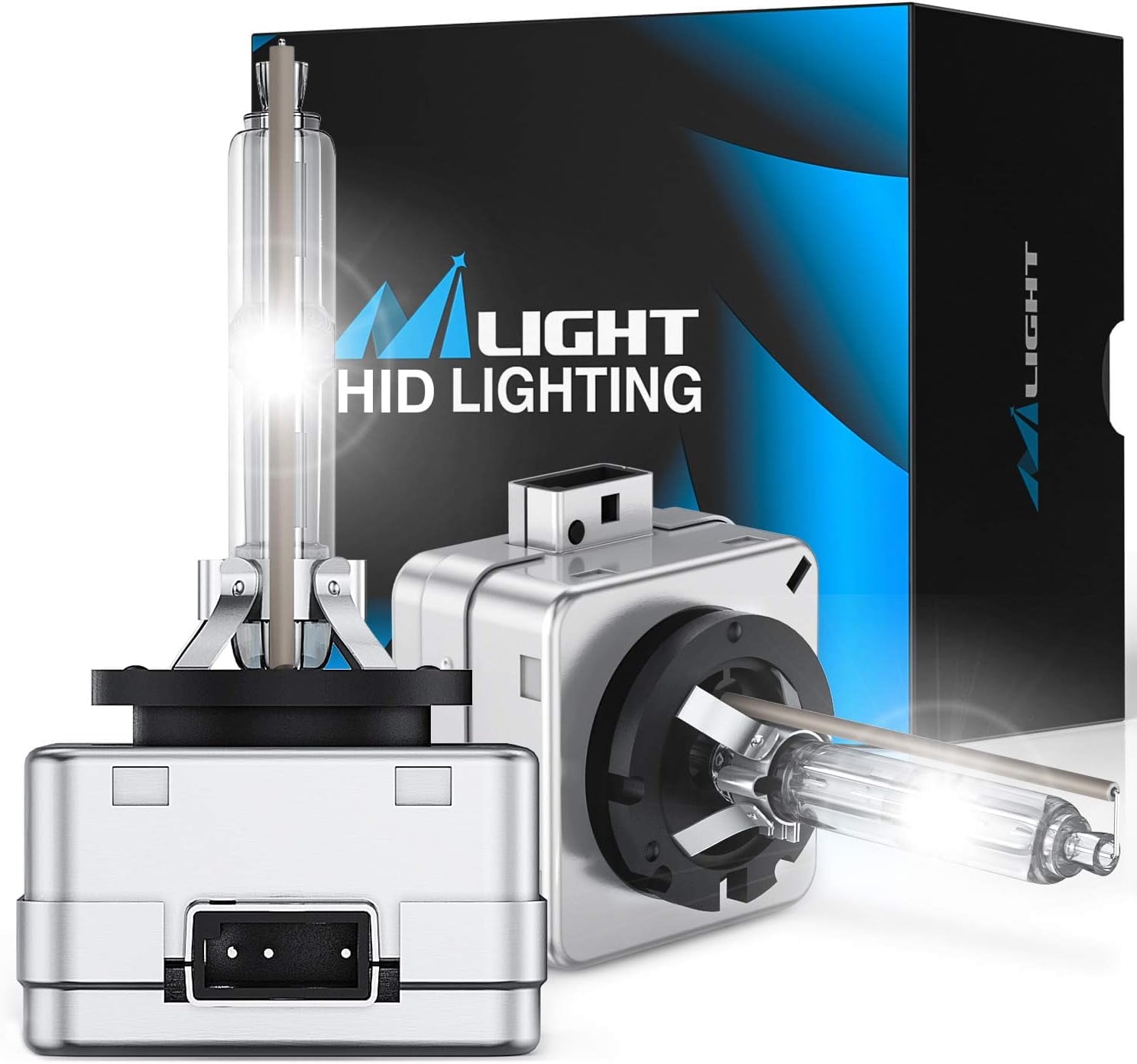 Nilight D3S HID Bulb 6000K Diamond White D3S HID Headlight Bulbs High Low Beam Xenon Replacement Bulbs for Sedan SUV Pickup 2-Pack