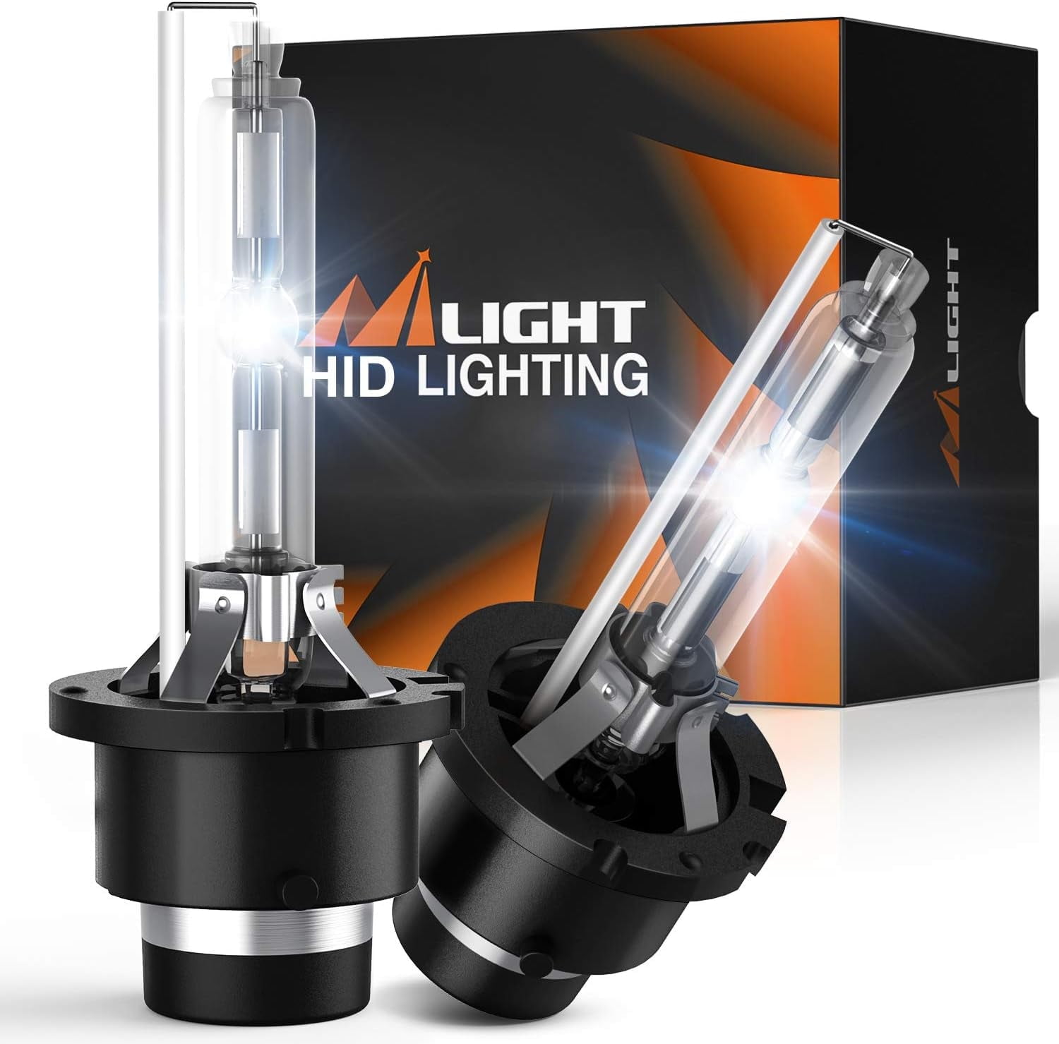 Nilight D4S HID Bulbs 6000K Diamond White D4S Replacement Super Bright High Low Beam D4S HID Headlight Bulb 2-Pack