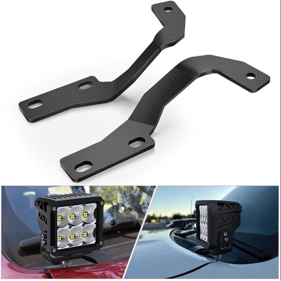 Nilight Ditch Light Brackets Hood Hinges Mount Bracket Kit for Auxiliary Offroad LED Pod Light Work Light on 2010-2023 Toyota 4Runner, 2 Years Warranty,Black