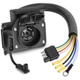 thumbnail image 1 of Nilight Dual Output 4 Way Flat Vehicle Side to 7 Way RV Blade Wiring Adapter 4 Pin Flat to 7 Pin Round Blade and 4 Way Trailer Wiring Harness Adapter w/Mounting Bracket for Truck RV, 2 Year Warranty, 1 of 9