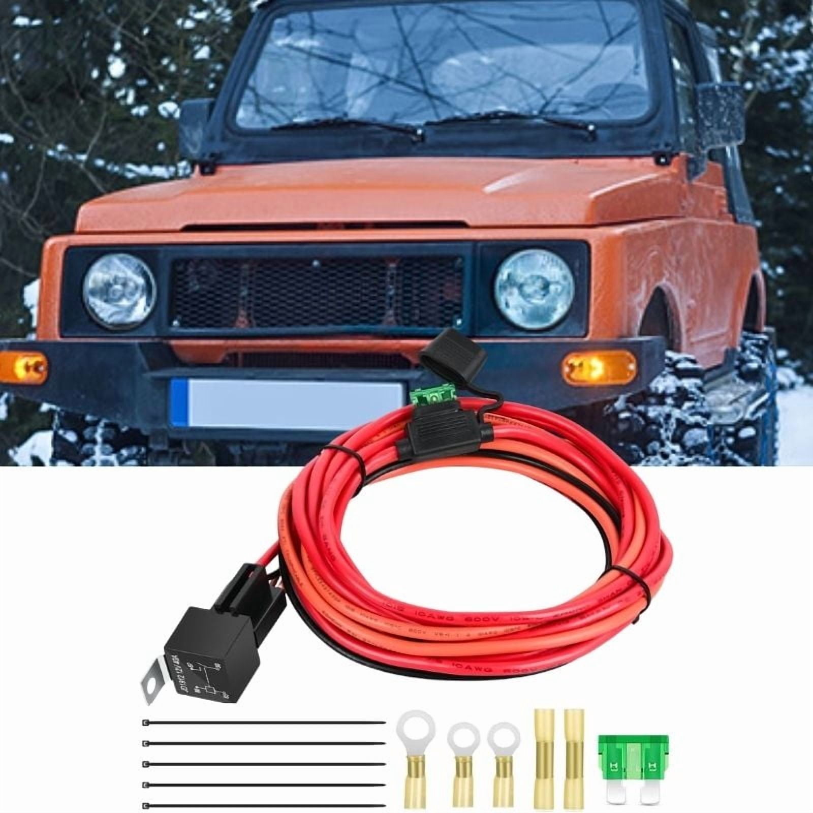 Nilight Waterproof 12V Electric Fuel Pump Relay Kit with Heavy Duty Wiring, 40A Cables, 30A Blade Fuse for Trucks, Cars, RVs, Marine, Trailers