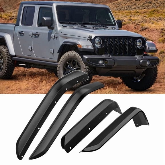 Nilight Fender Flares Extensions Set Compatible with 2020 2021 2022 2023 2024 Gladiator JT (Only for Low Wheel Arches) 4Pcs off Road Widened Wheel fenders