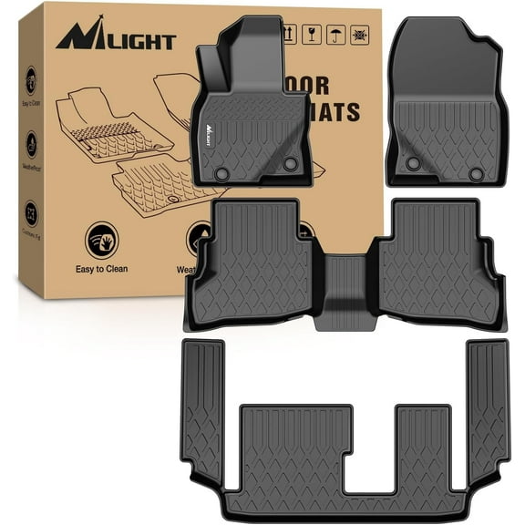 Nilight Floor Mats for Mazda CX-9 CX9 (7 Seat Only) 2016 2017 2018 2019 2020 2021 2022 2023 All Weather Custom Fit Heavy Duty Floor Liners