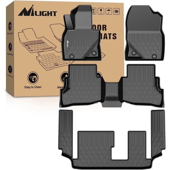 Nilight Floor Mats for Mazda CX-9 CX9 (7 Seat Only) 2016 2017 2018 2019 2020 2021 2022 2023 All Weather Custom Fit Heavy Duty Floor Liners