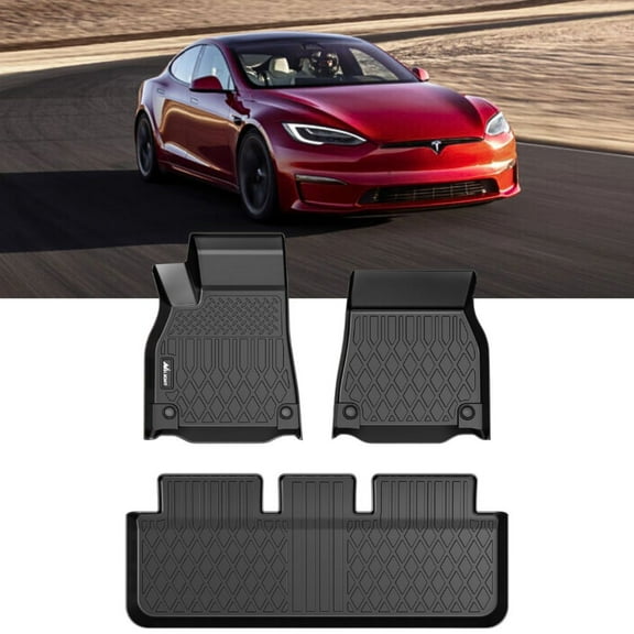 Nilight Floor Mats for Tesla Model S & Plaid 2021 2022 2023 2024 2025 All Weather Custom Fit Heavy Duty Floor Liners