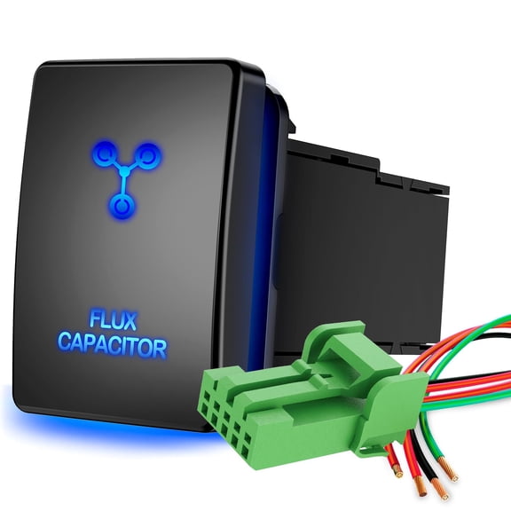 Nilight Flux Capacitor Push Button Switch 12V ON Off Switches with Connector Wire Kit 1.28" x 0.87" Replacement for Toyota Sequoia Highlander Tacoma Tundra 4Runner RAVR Yaris