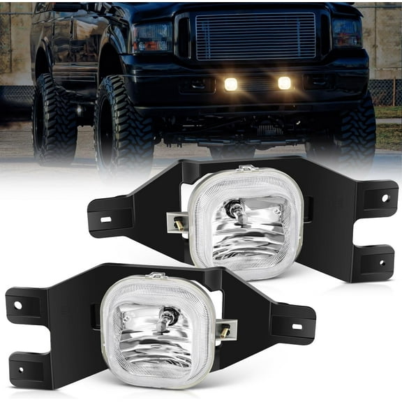 Nilight Fog Lights Assembly Compatible with 1999 2000 2001 2002 2003 2004 Ford F250 F350 F450 F550 Super Duty 2001-2004 Ford Excursion Fog Light Replacement w/12V H10 42W Bulbs