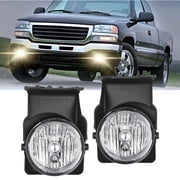 Nilight Fog Lights Assembly Compatible with 2003 2004 2005 2006 GMC Sierra 1500 1500HD 2500 2500HD 3500 2007 GMC Sierra Classic Model Fog Lights Replacement Driver and Passenger Side