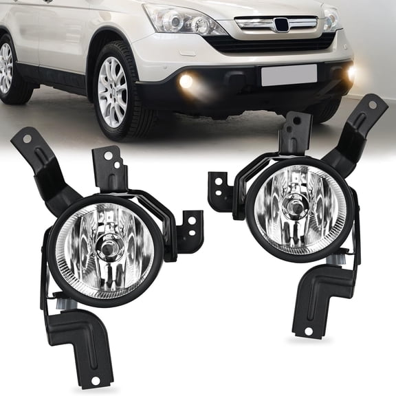 Nilight Fog Lights Assembly Compatible with 2007 2008 2009 Honda CRV EX EX-L LX Fog Light Replacement Clear Lens Driver and Passenger Side